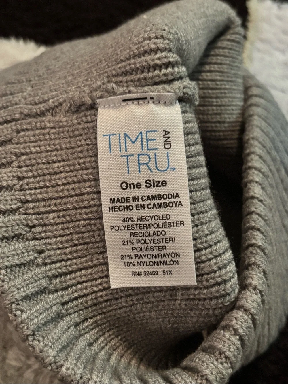 Time and Tru Ribbed Knit Beanie Set - Gray & Taupe